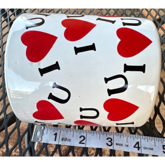 I Love U Hearts Theme Ceramic Coffee Mug Cup w/Handle 4" Tall - Picture 7 of 10